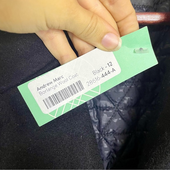 NWT Marc New York Wool Blend Borlange Collared Peacoat Black Women's Size 12 - Picture 5 of 13
